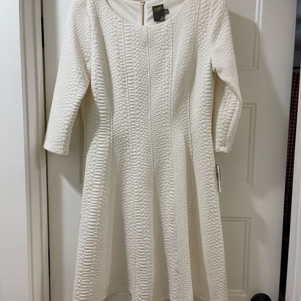 Taylor fit and flare cream dress, brand new with tags, size 10